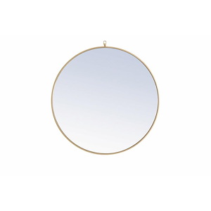 Rilstone Road - Metal Frame Round Mirror With Decorative Hook-36 Inches Tall and 36 Inches Wide - 1300300