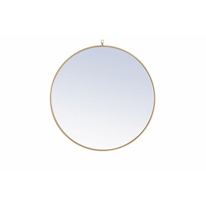 Rilstone Road - Metal Frame Round Mirror With Decorative Hook-42 Inches Tall and 42 Inches Wide - 1300344