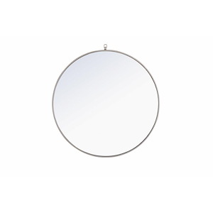 Rilstone Road - Metal Frame Round Mirror With Decorative Hook-42 Inches Tall and 42 Inches Wide - 1300445