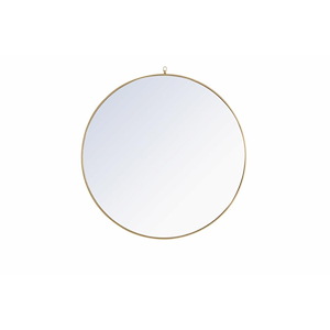 Rilstone Road - Metal Frame Round Mirror With Decorative Hook-48 Inches Tall and 48 Inches Wide - 1300307