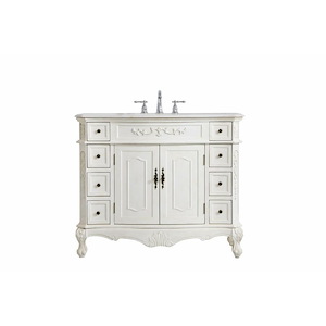 Devonshire Farm - 42 Inch 8 Drawer Single Bathroom Vanity Sink Set - 1300589