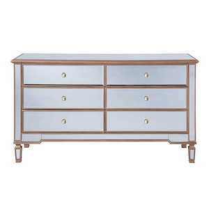 Back Aston View - 6 Drawer Cabinet In Back Aston Viewrary Style-34 Inches Tall and 20 Inches Wide - 1302894