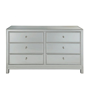 Loxley South - 6 Drawer Mirrored Cabinet In Modern Style-32 Inches Tall and 18 Inches Wide - 1303000
