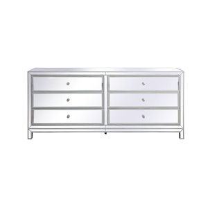 Loxley South - 6 Drawer Mirrored Chest In Modern Style-32 Inches Tall and 18 Inches Wide - 1302763