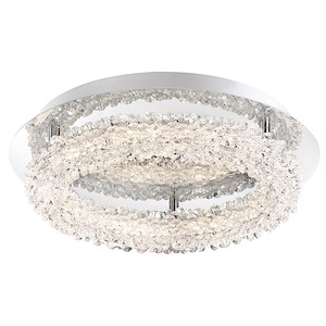 Contemporary LED Flushmount with Clear Crystal - 5 inches - Ceiling Mount - 1250367