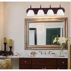 4 Light Bath Bar-Transitional Style with Traditional Inspirations-8 inches tall by 30 inches wide - 1096855