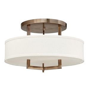 Attlee Parc - 3 Light Medium Semi-Flush Mount in Transitional Style - 20 Inches Wide by 12 Inches High - 1251623