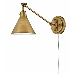 Steel 1 Light Swing Arm Wall Lamp in Modern Farmhouse Style with Metal Shade-10.25 Inches H x 7.75 Inches W - 1251886