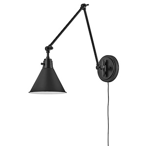 Steel 1 Light Swing Arm Wall Lamp in Modern Farmhouse Style with Metal Shade-18.25 Inches H x 7.75 Inches W - 1251944