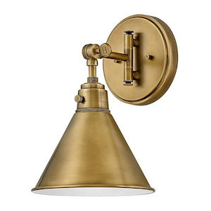 Steel 1 Light Down Wall Sconce in Modern Farmhouse Style with Metal Shade-12.25 Inches H x 7.75 Inches W - 1252225