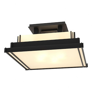 Armstrong Passage - 4 Light Small Semi-Flush Mount In Mission Style-7.6 Inches Tall and 17.1 Inches Wide - 1405123