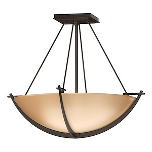 High Causeway - 3 Light Small Semi-Flush Mount-16 Inches Tall and 18.1 Inches Wide - 1403376