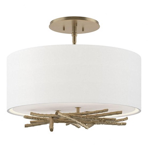 Salisbury Barton - 3 Light Semi-Flush Mount In Contemporary Style-13.7 Inches Tall and 15 Inches Wide - 1403408