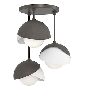 Chandos Drive - 3 Light Double Shade Semi-Flush Mount In Contemporary Style-14.8 Inches Tall and 12 Inches Wide - 1403669