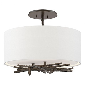 Salisbury Barton - 3 Light Semi-Flush Mount In Contemporary Style-13.7 Inches Tall and 15 Inches Wide - 1403807