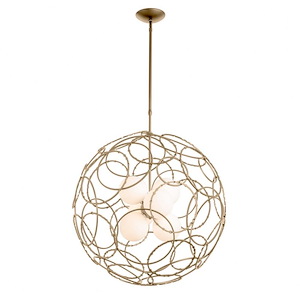 Wilton Square - 6 Light Orb Pendant In Contemporary Style-31.1 Inches Tall and 31 Inches Wide - 1404218
