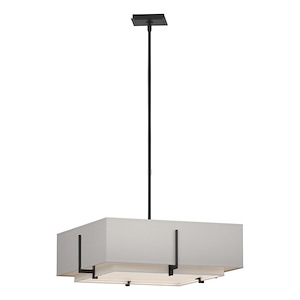 Tinwell Close - 4 Light Square Double Shade Pendant In Contemporary Style-7.3 Inches Tall and 20.6 Inches Wide - 1404344