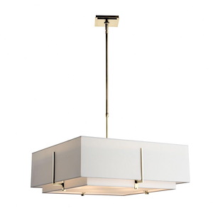 Tinwell Close - 4 Light Square Large Double Shade Pendant In Contemporary Style-8.8 Inches Tall and 24.6 Inches Wide - 1404369
