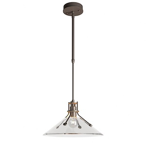 Apsley Town - 1 Light Medium Outdoor Pendant with Glass -8.7 Inches Tall and 14.4 Inches Wide - 1404690