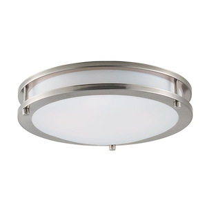 Neville Brow-15W 1 LED Flush Mount-12 Inches wide by 3.25 inches high - 1389398