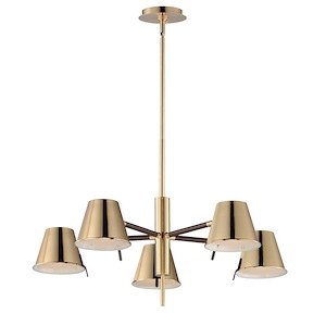 Waters Bottom - 30W 5 LED Chandelier-12 Inches Tall and 28 Inches Wide - 1390289