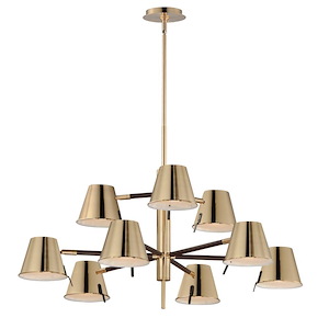 Waters Bottom - 54W 9 LED 2-Tier Chandelier-16.75 Inches Tall and 34 Inches Wide - 1390616
