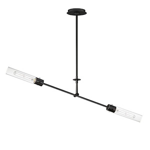 Kew Meadow Path - 12W 2 LED Linear Pendant-7.75 Inches Tall and 42 Inches Wide - 1388744