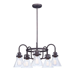 Mercer Broadway - 30W 5 LED Chandelier with Bulb In Traditional Style-10.75 Inches Tall and 23.75 Inches Wide - 1388988