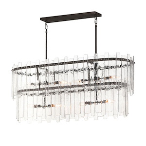 Wright Paddocks - 8 Light Linear Pendant-19 Inch Tall and 12 Inch Wide - 1389143