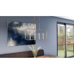 Kings Glade - 4 Light Linear Chandelier - 1246769