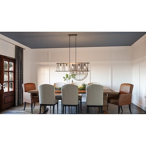 Ludlow Circle LInear Chandelier 5 Light Steel - 1245626