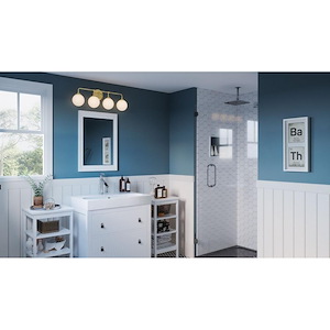 Hollow Passage 4 Light Contemporary Vanity Light Approved for Damp Locations - 1246557