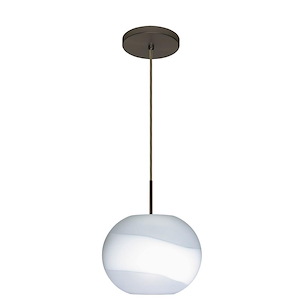 Luna-One Light Cord Pendant with Flat Canopy-10.63 Inches Wide by 8.25 Inches High - 404037