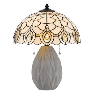 Tiffany - 2 Light Table Lamp with Pull Chain-20.125 Inches Tall and 16 Inches Wide - 1328974