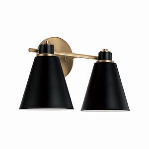 Bradley - 2 Light Bath Vanity In Minimalist Style-9 Inches Tall and 15 Inches Wide - 1287794
