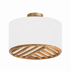 Soleil - 3 Light Semi-Flush Mount In Coastal Style-14 Inches Tall and 16.75 Inches Wide - 1287695