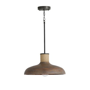 Jacob - 17 Inch 1 Light Pendant - in Urban/Industrial style - 17 high by 8.75 wide - 1221988