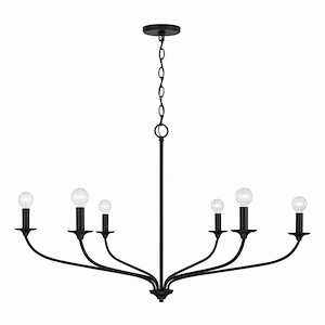 Dolan - 6 Light Chandelier In Minimalist Style-24 Inches Tall and 39.75 Inches Wide - 1287689