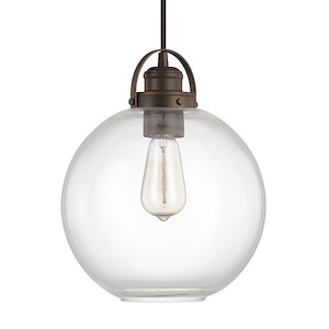 Pendants - 12.75 Inch 1 Light Pendant - in Urban/Industrial style - 10.25 high by 12.75 wide - 990257