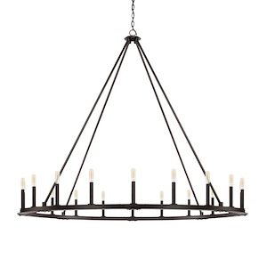 Pearson - Chandelier 20 Light Black Iron - in Industrial style - 52 high by 60 wide - 724576