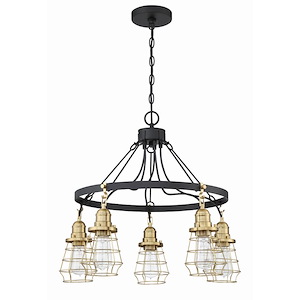 Thatcher - 5 Light Cage Down Chandelier In Transitional/Modern and Contemporary Style-22 Inches Tall and 25 Inches Wide - 921776