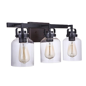 Foxwood 3 Light Transitional Bath Vanity Approved for Damp Locations - 20.88 inches wide by 9.5 inches high - 990865