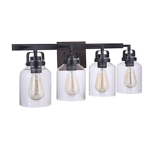 Foxwood 4 Light Transitional Bath Vanity Approved for Damp Locations - 28.88 inches wide by 9.5 inches high - 990861