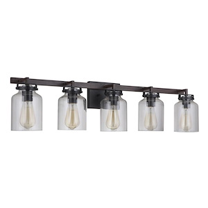 Foxwood 5 Light Transitional Bath Vanity Approved for Damp Locations - 36.88 inches wide by 9.5 inches high - 990859