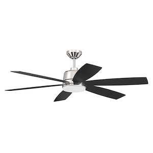 Hogan - 6 Blade Ceiling Fan with Light Kit In Contemporary Style-15.23 Inches Tall and 54 Inches Wide - 1325070