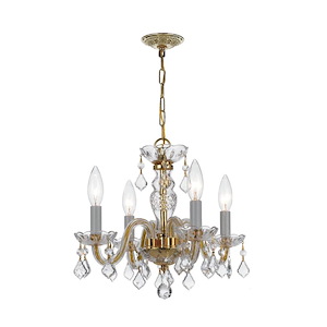 Crystal - Four Light Mini Chandelier in Traditional and Contemporary Style - 15 Inches Wide by 12 Inches High - 406179