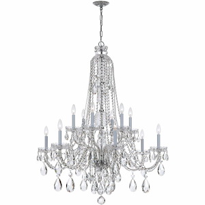 Crystal - 12 Light Chandelier in Classic Style - 42 Inches Wide by 46 Inches High - 1083616