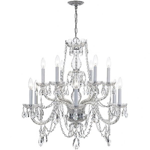 Crystal - Twelve Light 2-Tier Chandelier in Classic Style - 31 Inches Wide by 26 Inches High - 406209