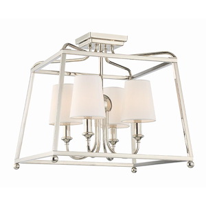 Sylvan - Four Light Flush Mount with Linen Fabric Shades in Classic Style - 16 Inches Wide by 15.5 Inches High - 589285