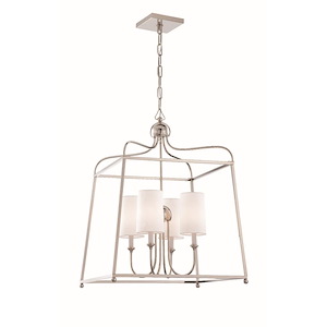 Sylvan - Four Light Chandelier With Linen Fabric Shades In Traditional Style - 21.5 Inches Wide By 29.75 Inches High - 1209009